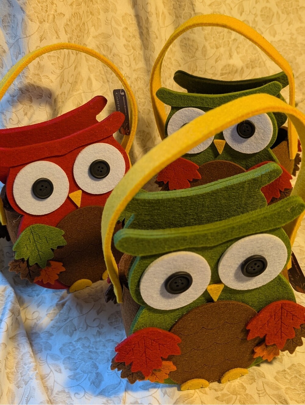 World Market Felt Owl Basket Set - Decorative Storage Baskets